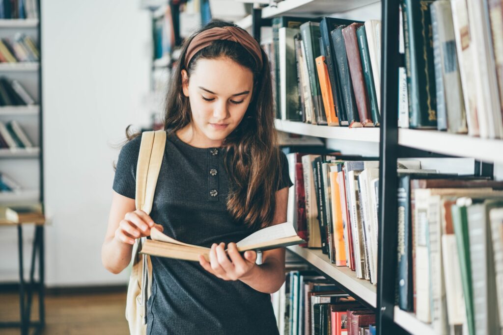 Girl in the library